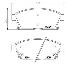 China Piezas auténticas del OEM 13301234 del reemplazo de la zapata de freno delantero del sistema de frenos Cheverlet Cruze en venta