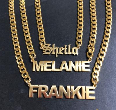 China Custom Name Pendant Necklace Nameplate Letter Letter Necklace Trendy Personalized Stainless Steel for sale