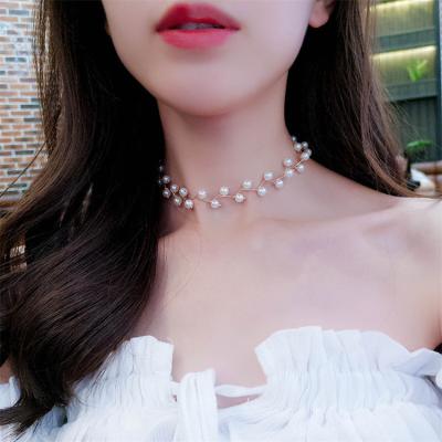 China Romantic Sweet Jewelry Pearl Necklace Chain Necklace For Woman for sale