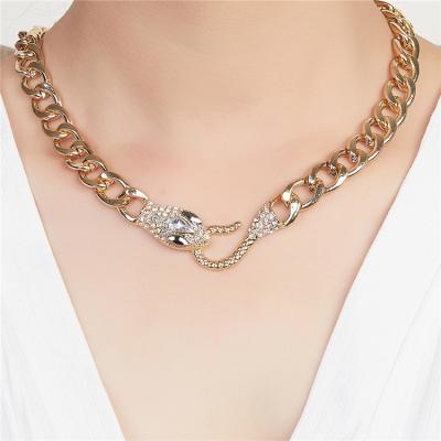 China Hiphop New Arrival Hip Hop Women Choker Snake Cuban Chain Necklace for sale