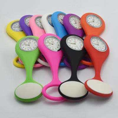 China Water Resistant Fashion Pocket Watches Silicone Nurse Watch Brooch Tunic FOB Watch With Free Battery Medical Doctor bolsillo reloj for sale