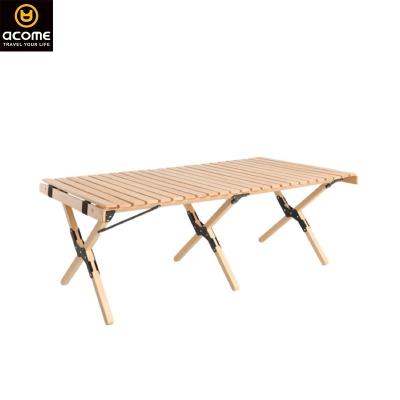 China ACOME Selling Cheap Folding Game Table Portable Ultralight Warm Wood Legs Outdoor Camping Coffee Tables for sale