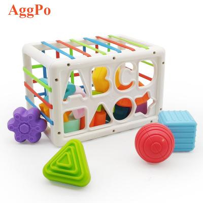 China New Plastic ABS Children's Rising Rainbow Cube Building Blocks Pairing Box Baby Early Education Toys For Exercising Hands-On Ability for sale