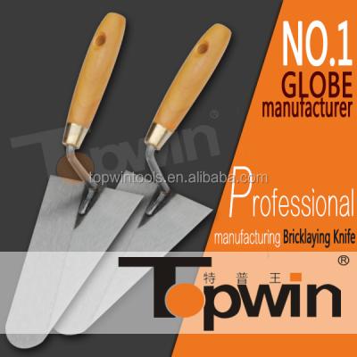 China French Type Carbon Steel Brick Trowel With Spot Welding And Hardwood Handle for sale