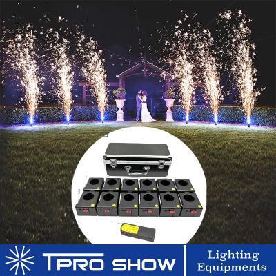 China Electronic Radio Sparklers System Mini Fountain Wedding Party Indoor Cold Pyrotechnics Stage Light Effect Fireworks 12Pcs Remote Control for sale