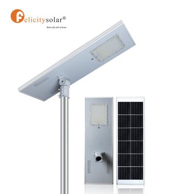 China Felicitysolar residential adjustable angle 60 watt 80 watt integrated led solar street light for sale for sale