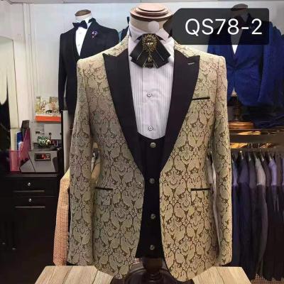 China Anti-Wrinkle Italian Mens Colors Blazers Luxury Pant Suits Sets 3 Pieces Jacquard Party Prom Wedding Suits For Groom Mens Tuxedos for sale