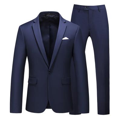 China Wholesale Hotel Mens Business Office Anti-Wrinkle Good Quality Suits For Wedding 15 Colors Available Asian Sizes Slim Fit Suits For Men for sale