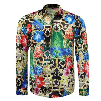 China Anti-shrink exclusive! ! Europe market cotton print men shirt OEM luxury custom made acetate shirts organic casual dress men shirt for sale