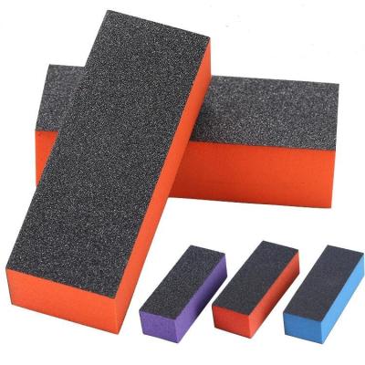 China Professional High Quality Popular 3 Ways Sand Nail Buffer Black Block 100/180 For Nail Salon for sale