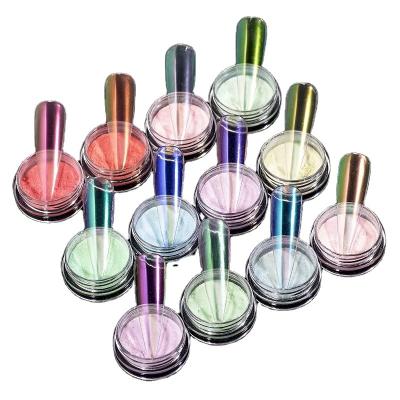 China New Deeping Powder Nail Ice 0.3g/jar Transparent Nude Color Aurora Mermaid Nail Acrylic Powders for sale