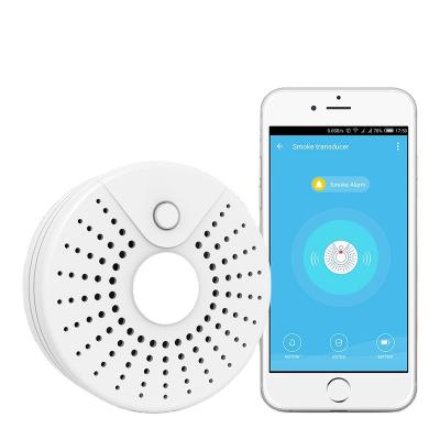 China Tuya ABS Smart APP Control Wifi Smoke Detector High Life Sensitivity Smoke Sensor for sale