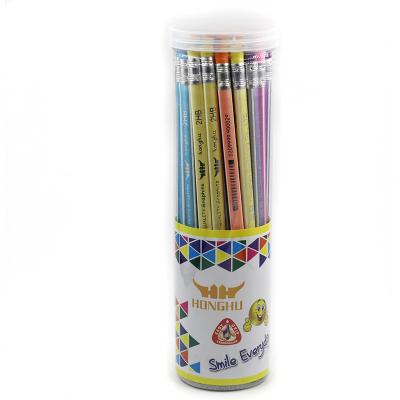 China Office & School Pencil Wood Pencil Custom Logo Art Writing HB 2B Advance Packing School Packing Office Color Print Custom Cheap Pearl Body Set Good Type for sale