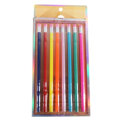 China Office & School Pencil Wood Pencil Custom Art Writing Logo HB 2B PVC BOX Cheap Set Good Body Advance Packing School Office Color Print Type for sale