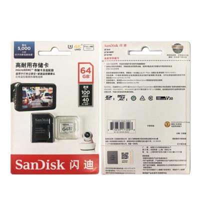 China High Resistance SanDisk 32GB 64GB 128GB 256GB High Resistance Video Micro SD Card With Adapter SDSQQNR-032G-GN6IA for sale