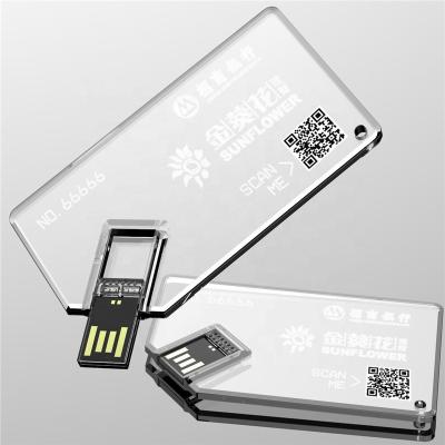 China Transparent Stick Credit Card USB Drive Card USB Flash Drive for sale