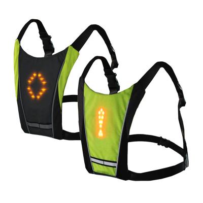 China 4 LED Flashing Signal Light Wireless Reflective Cycling Bike Light USB Rechargeable Rechargeable Cycling Light Vest Remote Control Vest Bike Safe Vest Vest Flashing Signal Light for sale