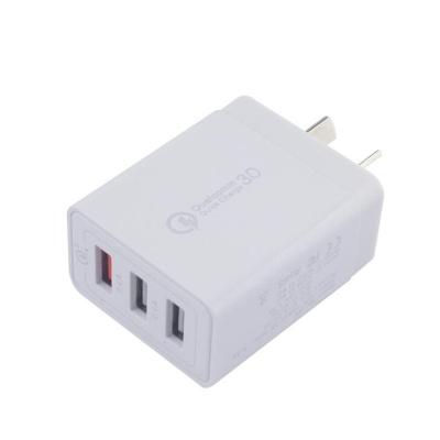 China Mobile Phone QC3.0 25W 3 USB Wall Charger Adapter AU Wall Fast Charging Charger For All Smart Phones for sale