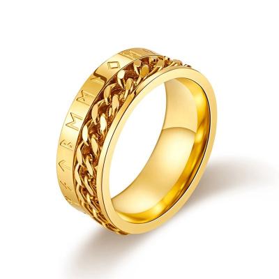 China Punk 14k Gold Plated Rings Mens Stainless Steel Jewelry for sale