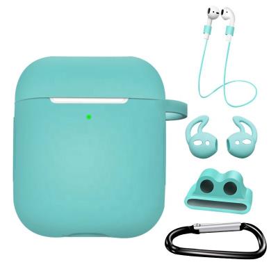 China Fashion 5 in 1 Silicone Case Set for Airpods 1 2 Band Holder Strap Anti-lost Case Protective Bags Cover Watch for AirPods 1 2 Apple for sale