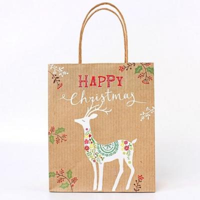 China Custom Recycled China Paper Bag Logo Various Sizes Recyclable White Packaging Materials For Christmas Kraft Paper Bag Making Machine Small for sale