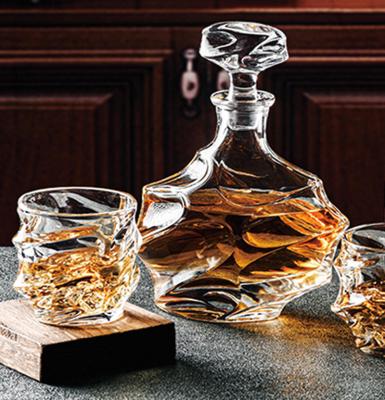 China Hot sale Ocean Style Whisky glass decanter tumbler gift set whisky decanter and whisky cups for sale