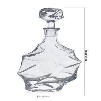 China Irregular shape Crystal Glass Whiskey Decanter lead-free clear glass wine decanter with irregular shape for sale