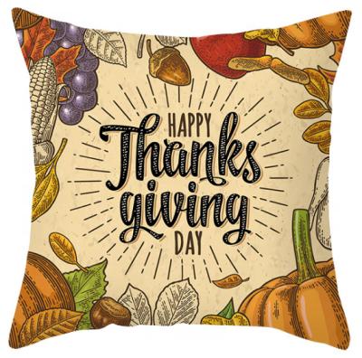 China Home Decorative Folded Thanksgiving Printed Cushion Cover Sofa Coffee Car Chair Throw Pillow Case for sale