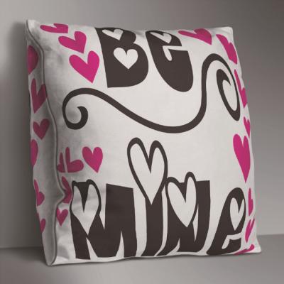 China Folded Words Two Sides Printed Decorative Tile Covers Velvet Square Cushion Cover for sale