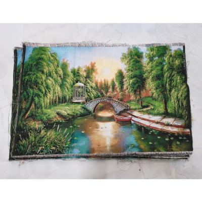 China Jacquard Make Customized Design Jacquard Woven Landscape Tapestry Wall Hanging for sale