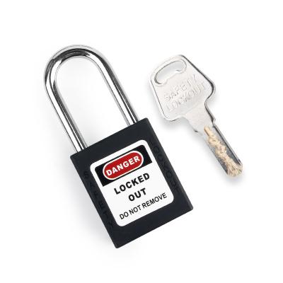 China Black PA Lotto Maker Security Lockout Padlock with Custom Coding and Master Locked Laser Label for sale