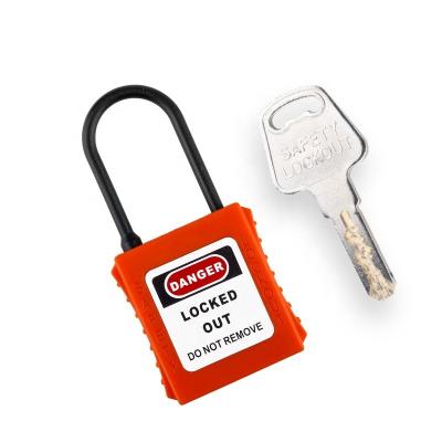 China PA 4MM Diameter Nylon Lockout Security Padlock With Master Keyed For Industrial for sale