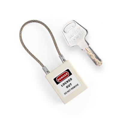 China OEM PA body LOTO security plastic cable padlock nylon industrial equipment lock with master keys for sale