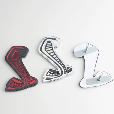 China Wholesale Sport Customization Red Black Silver Shelby Super Snake GT 500 Trunk And Grill Emblem Badge Car Side Rear Sticker for sale