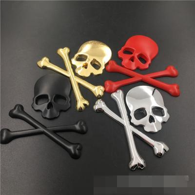 China Decorate Metal Personalized Skull Label Skull Car Stickers Ghost Head 3D Car Tail Decoration Stickers Emblem Badge Body Sticker for sale