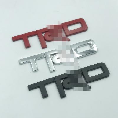 China Sports car TRD stickers for toyota metal bumper modification sheet side plate 3D car logo car emblem black red badge for toyota for sale