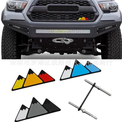 China Sport Customized ABS Body Decoration Three Color Tricolor Car Grill Emblem Badge Sticker For Tacoma 4Runner Tundra for sale