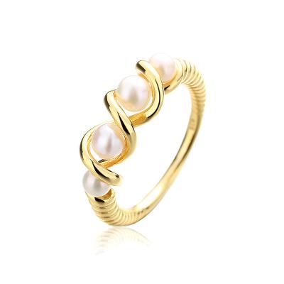 China Vintage Factory Direct Selling Natural Freshwater Pearl Ring Light Luxury S925 Sterling Silver Hand Jewelry for sale