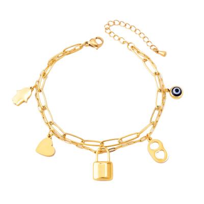 China Fashion / Breathable / Environmental Friendly bracelet korean gold plated love letter initial pendant chain charm bracelet for sale