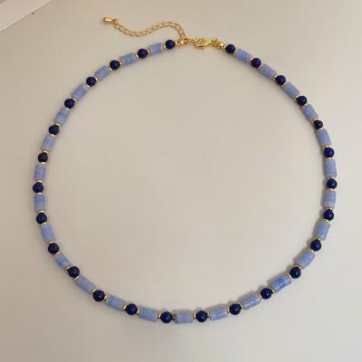 China Trendy Fashion Trendy Natural Stone Agate Ladies Necklace Ladies New Summer Jewelry Beaded Necklace for sale