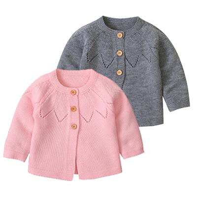 China Anti-pilling Wholesale Custom Winter 100% Cotton Cotton Knitted Cardigan Child Kids Baby Sweater For Boy Girl for sale