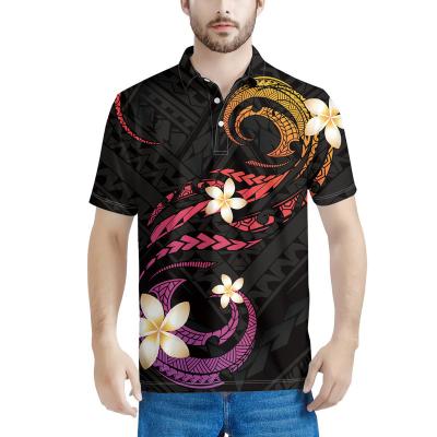 China Anti-wrinkle Polynesian Elei Tribal Design Custom Plus Size Men's Polo Shirts Summer Beach Shirts For Men Short Sleeve Men T Shirt for sale