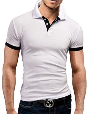 China Anti-Wrinkle Summer Men's Slim Solid Color Polo Shirt Casual Short Sleeve T-Shirt for sale