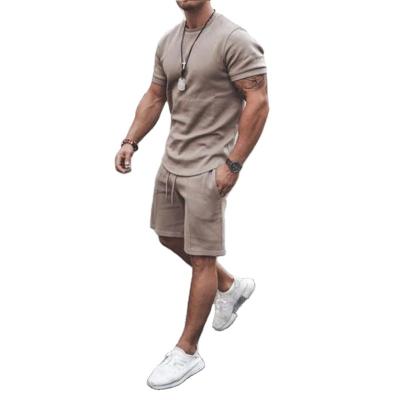 China 2022 New QUICK DRY Summer Men Casual Shorts Sets Solid T-shirt +Shorts Male Tracksuit Set Mens Brand Clothing 2 Piece Sets for sale