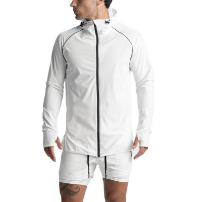 China New Mens Tracksuits Basketball Fitness Breathable QUICK DRY Light Weight Breathable Zipper Up Hooded Shirt Men Training Jogging Wear for sale