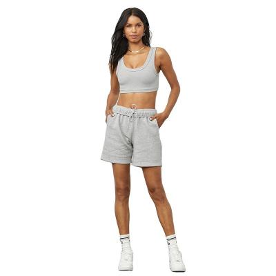 China Anti-Wrinkle Cotton Organic Women Sweat Shorts Sustainable Simple Sweat Shorts Eco Friendly Women Shear Sweat Shorts for sale