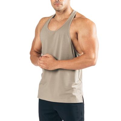 China Custom Breathable Plus Anti-Wrinkle Base Size Cut Out Gym Sporty Men's Running Muscle Workout Tank Top for sale