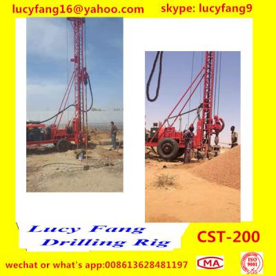 China China Popular Good Quality Wheeled  Mounted Mobile  CST-200 Hydraulic Big Pile hole Drilling Rig For 200 m Depth for sale