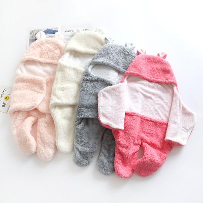 China Custom 100% Cotton Solid Color Wrapping Sack For Baby Fall And Winter Thickened Baby Warm Knitted Sleep Weighted Sack for sale