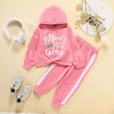 China CYP059 Spring And Frontier New Fall Girls Pink Printed Hoodie Costume Toddler Girls Casual White Dress Sets for sale